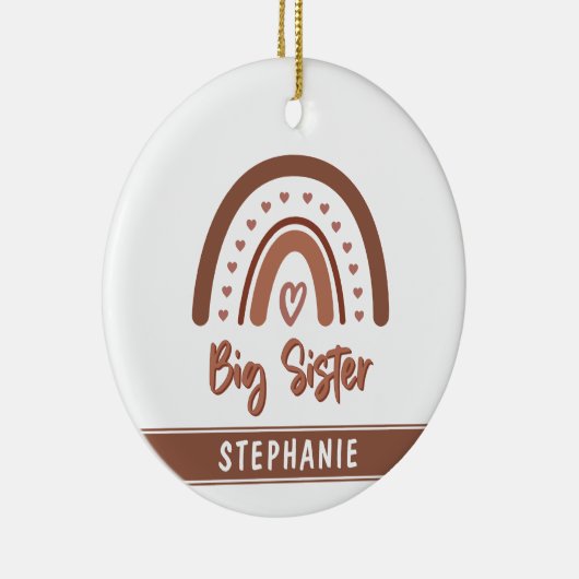 Aangepaste Boho Big Sister Rainbow Matching Siblin Keramisch Ornament (Rechts)