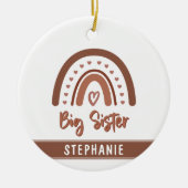 Aangepaste Boho Big Sister Rainbow Matching Siblin Keramisch Ornament (Voorkant)