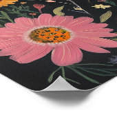 Aangepaste Boho Bloemen in Zwart - Quote of Naam t Poster (Hoek)