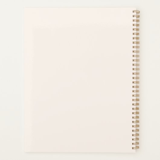 Aangepaste Boho Bloemige Monogram Beige Planner (Achterkant)