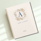 Aangepaste Boho Bloemige Monogram Beige Planner