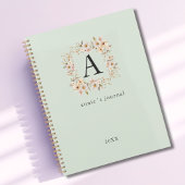 Aangepaste Boho Bloemige Monogram Groene Planner