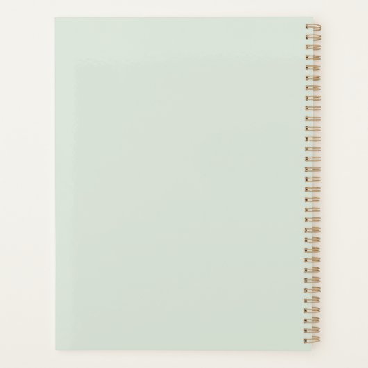 Aangepaste Boho Bloemige Monogram Groene Planner (Achterkant)