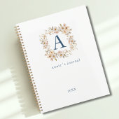 Aangepaste Boho Bloemige Monogram Wit Planner