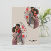 Aangepaste Boho Boog Verjaardag Twee Foto Vakantie Feestdagenkaart (Staand voorkant)