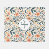Aangepaste Boho Botanische Bloementuin Fleece Deke (Voorkant (Horizontaal))