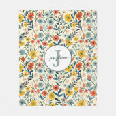 Aangepaste Boho Botanische Bloementuin Fleece Deke Deken (Voorkant)