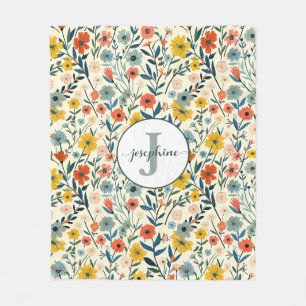 Aangepaste Boho Botanische Bloementuin Fleece Deke Deken