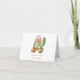 Aangepaste Boho Cactus Bruidsdouche Groen Gevouwen Bedankkaart