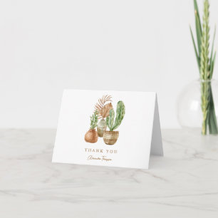 Aangepaste Boho Cactus Bruidsdouche Groen Gevouwen Bedankkaart