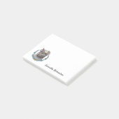 Aangepaste Boho Cat Floral Waterverf Post-it Post-it® Notes (Schuin)