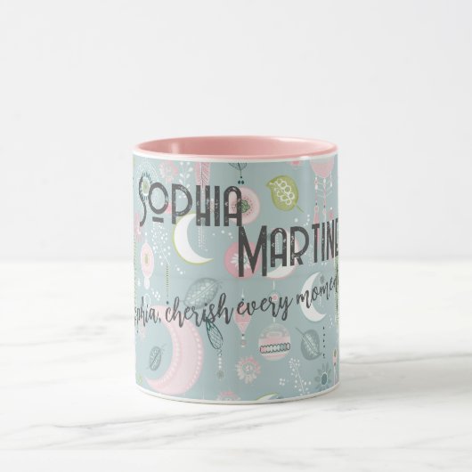 Aangepaste Boho Chic Mok met Dromerige Celestial D (Midden)