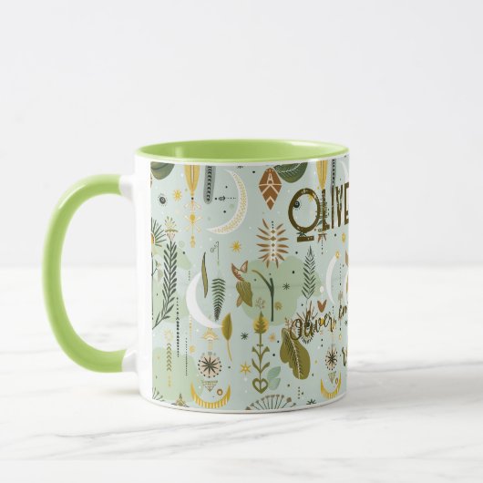 Aangepaste Boho Chic Natuur Mok - Gepersonaliseerd (Links)