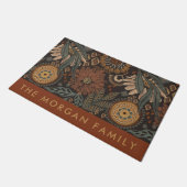Aangepaste Boho Donkere Jungle Bloemige Geometrieë Deurmat (Schuin)