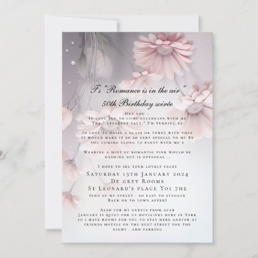 Aangepaste Boho Droom Roze Madelief Verjaardagsuit Kaart (Voorkant)