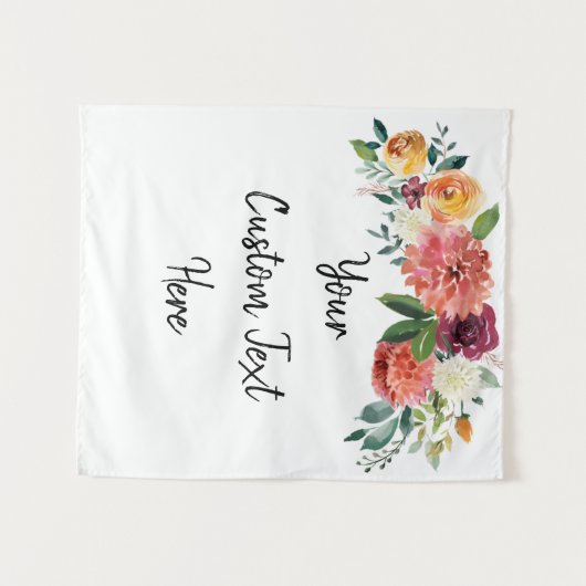 Aangepaste Boho Fall Wedding Receptie Photo Booth Wandkleed (Voorkant (horizontaal))