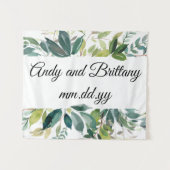 Aangepaste Boho Fall Wedding Receptie Photo Booth Wandkleed (Voorkant (horizontaal))