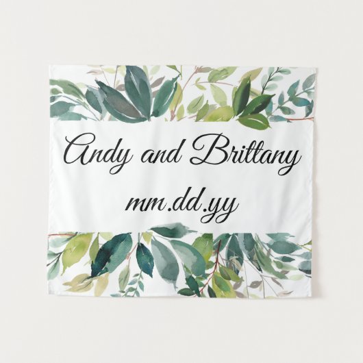 Aangepaste Boho Fall Wedding Receptie Photo Booth Wandkleed (Voorkant (horizontaal))