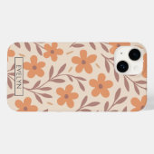 Aangepaste Boho Floral Delicate Peach Cream Schatt Case-Mate iPhone Case (Achterkant (horizontaal))