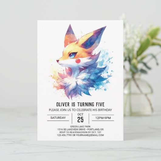 Aangepaste Boho Fox Verjaardag Kaart (Staand voorkant)