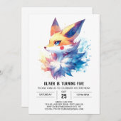 Aangepaste Boho Fox Verjaardag Kaart (Voorkant / Achterkant)