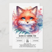 Aangepaste Boho Fox Verjaardag Kaart (Voorkant / Achterkant)