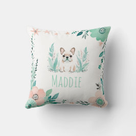 Aangepaste Boho Franse Bulldog Kussen Pastel Groen