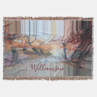 Aangepaste Boho Herfst Natuur Bomen Strepen Aardse Deken
