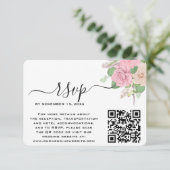 Aangepaste Boho Huwelijk QR Code RSVP Kaartje (Staand voorkant)