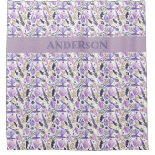 Aangepaste Boho Lavendel Bloemen Print Douchegordijn (Voorkant)
