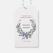 Aangepaste Boho Lavendel Eucalyptus Bruiloft Cadeaulabel (Voorkant)