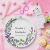 Aangepaste Boho Lavendel Eucalyptus Bruiloft Papieren Bordje (Feest)