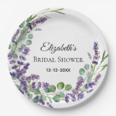 Aangepaste Boho Lavendel Eucalyptus Bruiloftsborre Papieren Bordje (Voorkant)