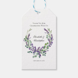 Aangepaste Boho Lavender Eucalyptus Weddenschap Cadeaulabel