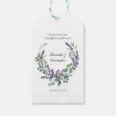 Aangepaste Boho Lavender Eucalyptus Weddenschap Cadeaulabel (Achterkant)