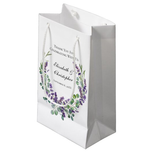 Aangepaste Boho Lavender Eucalyptus Weddenschap Klein Cadeauzakje (Voorkant Gekanteld)