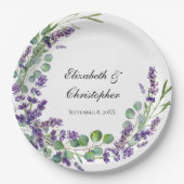 Aangepaste Boho Lavender Eucalyptus Weddenschap Papieren Bordje (Voorkant)