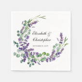 Aangepaste Boho Lavender Eucalyptus Weddenschap Servet (Voorkant)