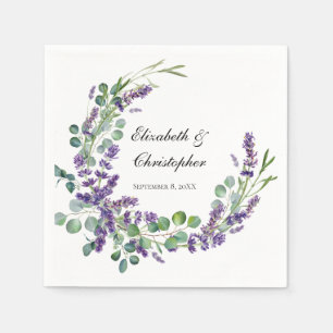 Aangepaste Boho Lavender Eucalyptus Weddenschap Servet