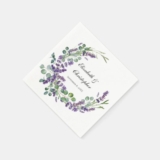 Aangepaste Boho Lavender Eucalyptus Weddenschap Servet (Hoek)