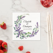 Aangepaste Boho Lavender Eucalyptus Weddenschap Servet (Insitu)