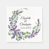 Aangepaste Boho Lavender Eucalyptus Weddenschap Servet (Voorkant)