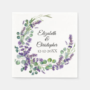 Aangepaste Boho Lavender Eucalyptus Weddenschap Servet