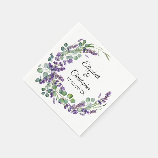 Aangepaste Boho Lavender Eucalyptus Weddenschap Servet (Hoek)