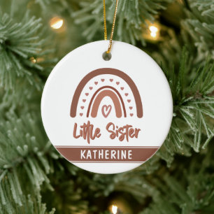 Aangepaste boho Little Sister Rainbow Matching Keramisch Ornament