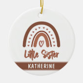 Aangepaste boho Little Sister Rainbow Matching Keramisch Ornament (Voorkant)