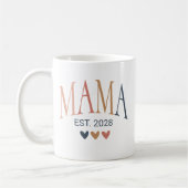 Aangepaste Boho Mama Est. 2028 Mok, nieuwe moeder  Koffiemok (Links)