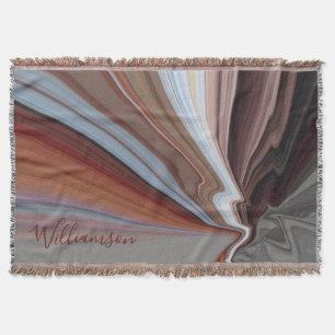 Aangepaste Boho Marmer Waterverf Herfst Strepen Aa Deken