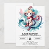 Aangepaste Boho Monkey Verjaardag Kaart (Voorkant / Achterkant)