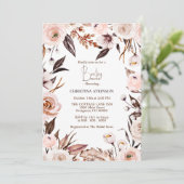 Aangepaste Boho Natuur Wildflower Foto Baby shower Kaart (Staand voorkant)